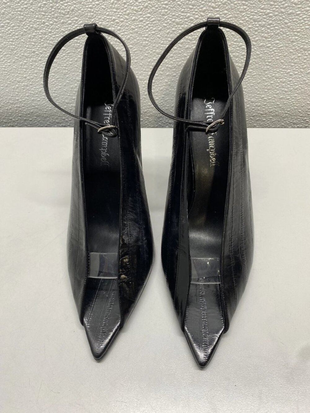 Jeffrey Campbell Womens Inherit Ankle Strap Pointed Peep Toe Pumps Size 7 Black